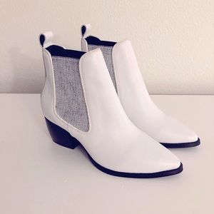 White Leather Ankle Boots